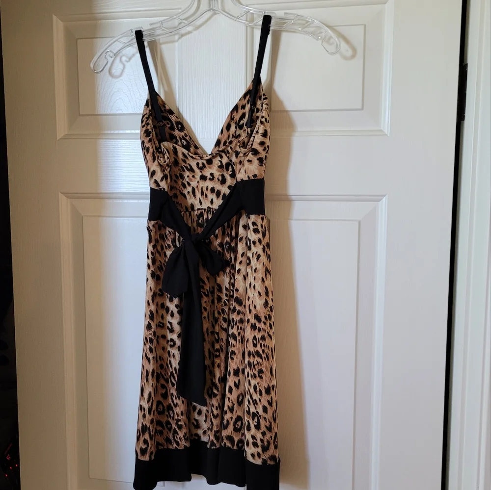 Leopard Print Mini Dress - Picture 2 of 4